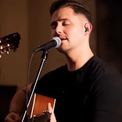 AI generated video: Singer singing song for his love with slow music guitar player