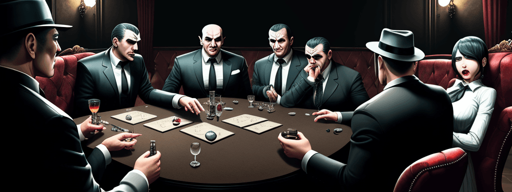 AI generated: real person, table,mafia game,talking,
