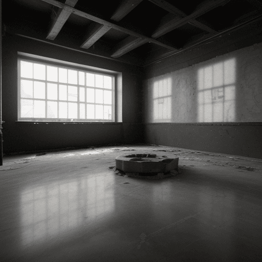 AI generated: High resolution photography interior design, nightmarish reality catching up with criticism with in ...