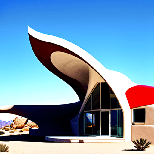 AI generated: Santiago Calatrava inspired house in Joshua tree

