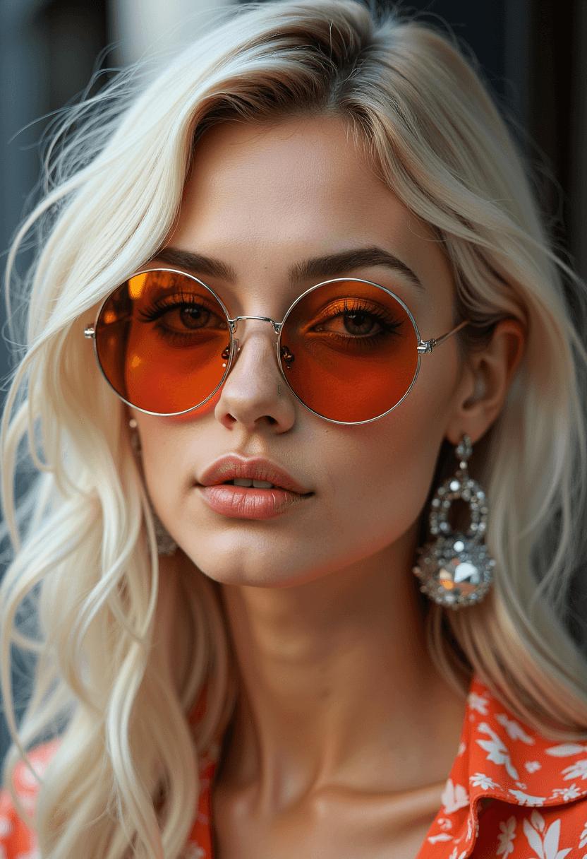 AI generated: A woman exudes confidence and style with every detail - her platinum blonde hair styled in loose wav...