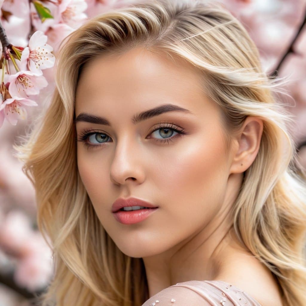 AI generated: photo of a gorgeous blonde female in the style of stefan kostic, realistic, half body shot, sharp fo...