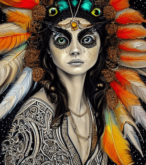 AI generated: Oil painting, high resolution 8k, Balla master painter, Byzantine artwork, 
young lady close up blac...