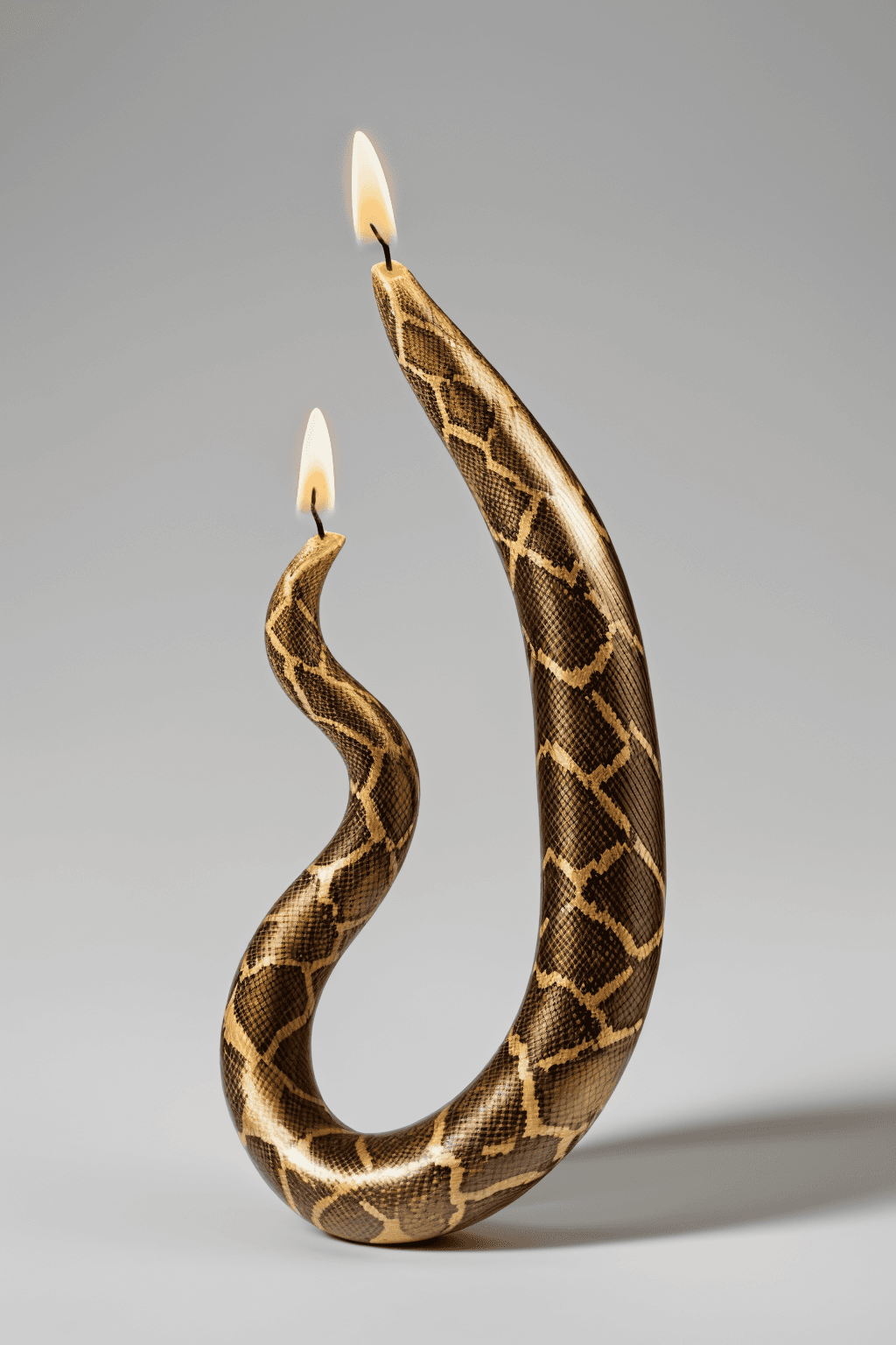 AI generated: candle shaped to mimic a snake, (masterpiece, best quality, high quality, highres, ultra-detailed)