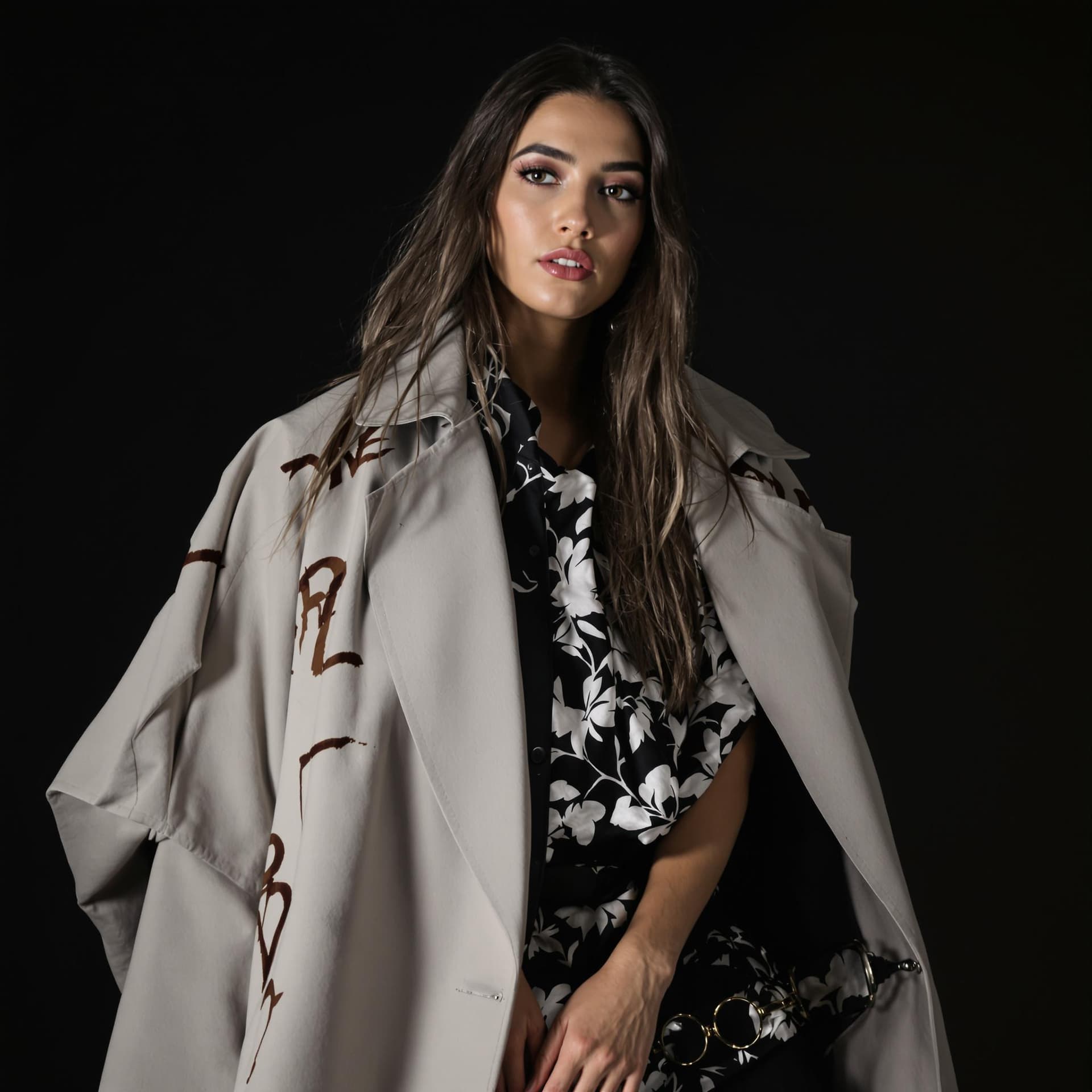 AI generated: a professional photograph of woman posing for fashion editorial