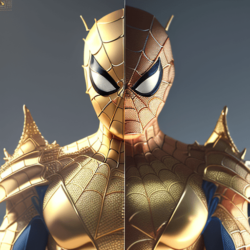 AI generated: a close up of a statue of a man with a gold and white costume, super detailed render, 3 d render cha...