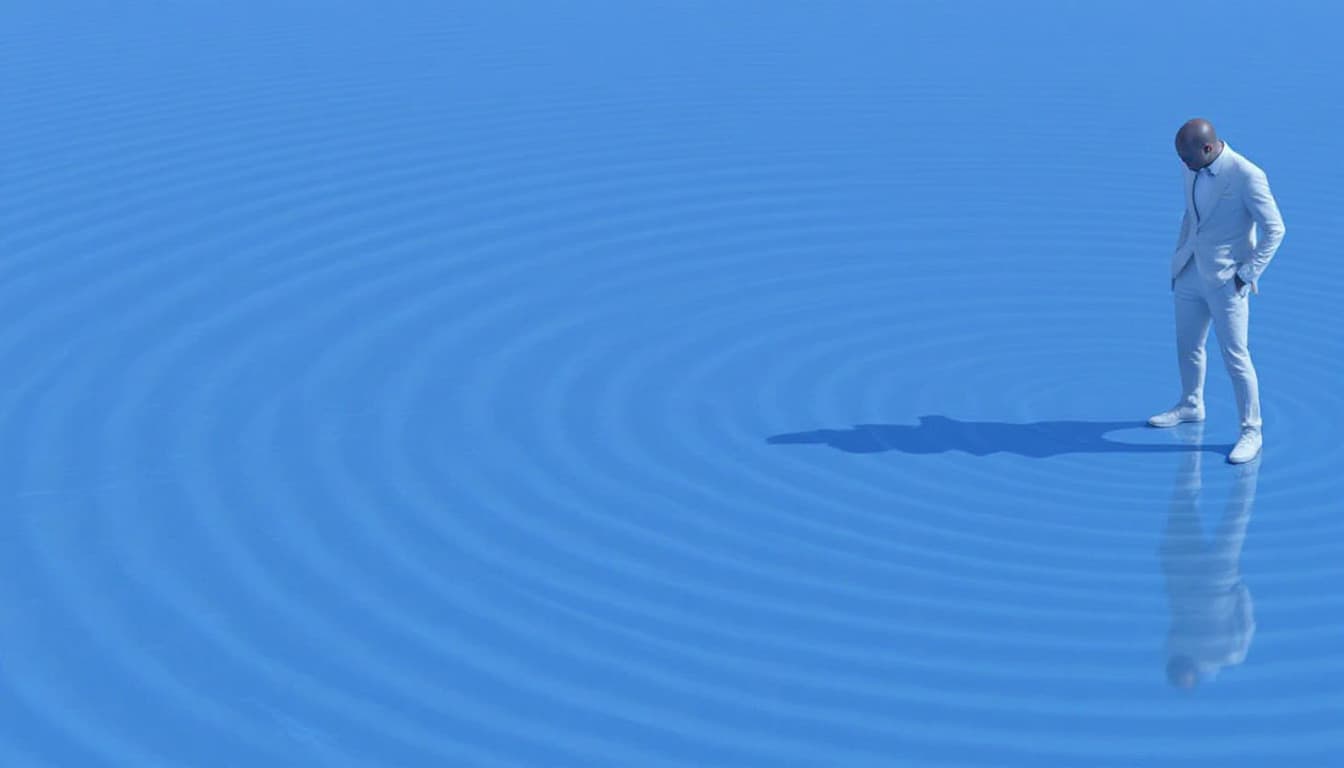 AI generated: The Blue Sphere - Mind’s Realm (Shots 6-12)
Wide Shot: On the blue sphere, he stands alone, white su...