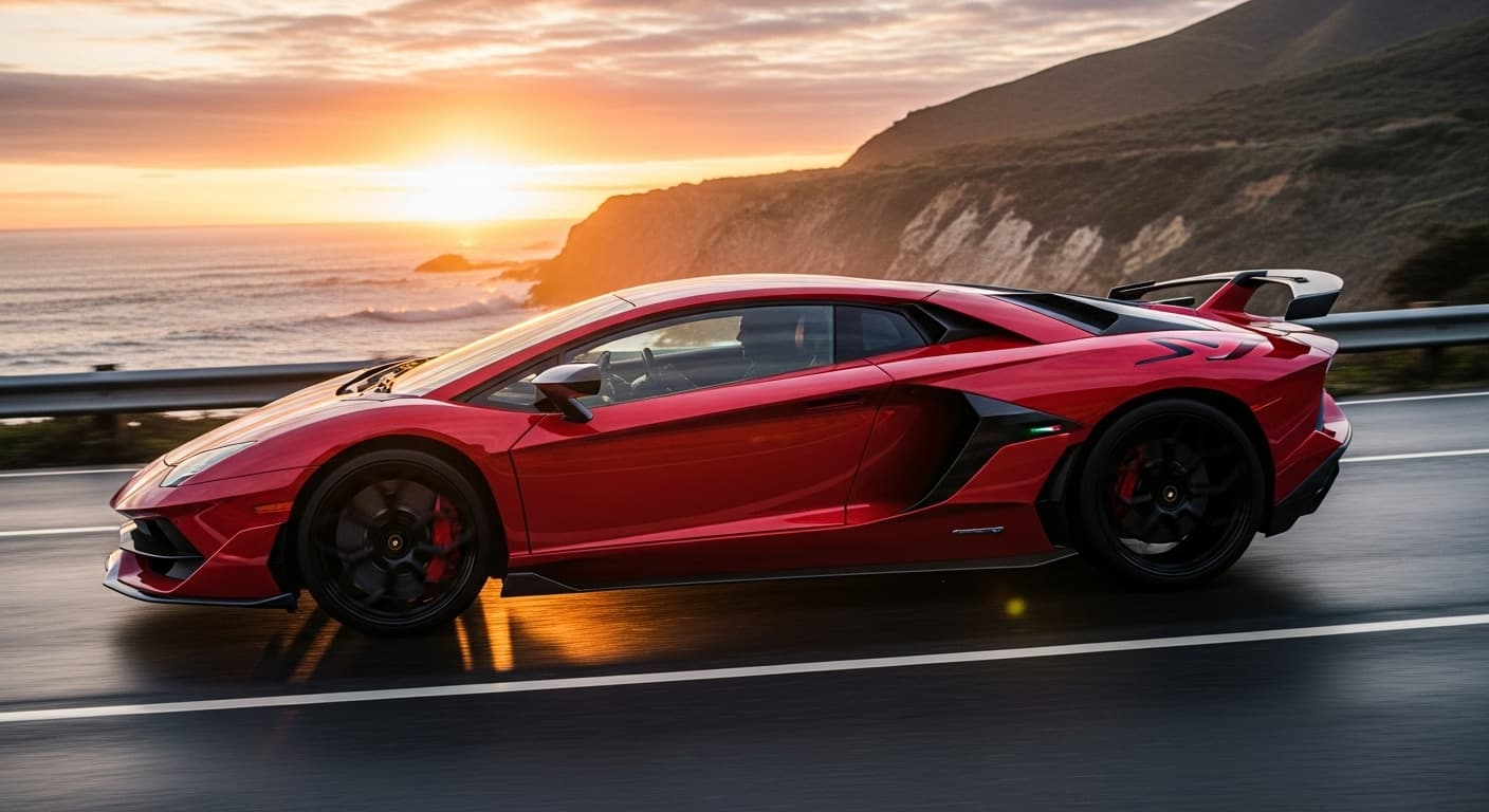 AI generated: Lamborghini sport rouge