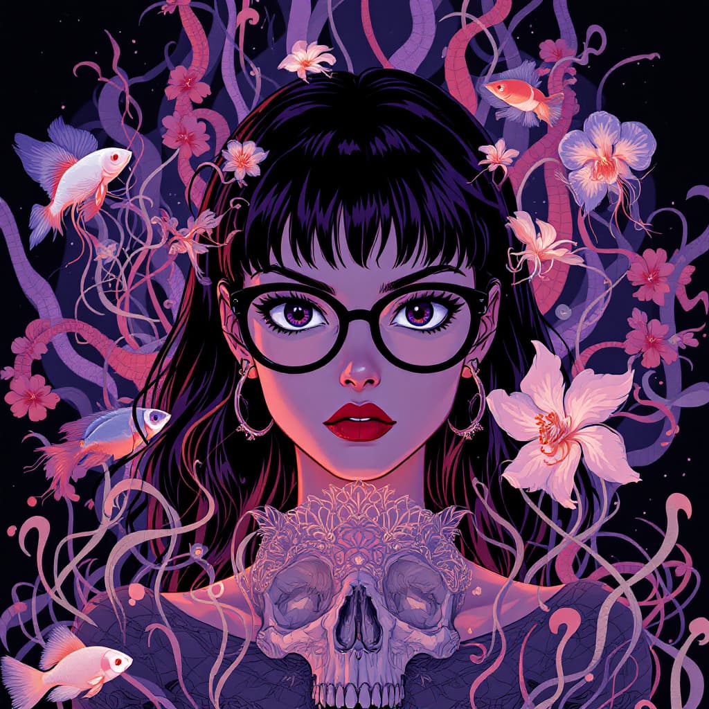 AI generated: GDaria Morgendorffer the main character of the animated series Daria, serious expression, very excit...