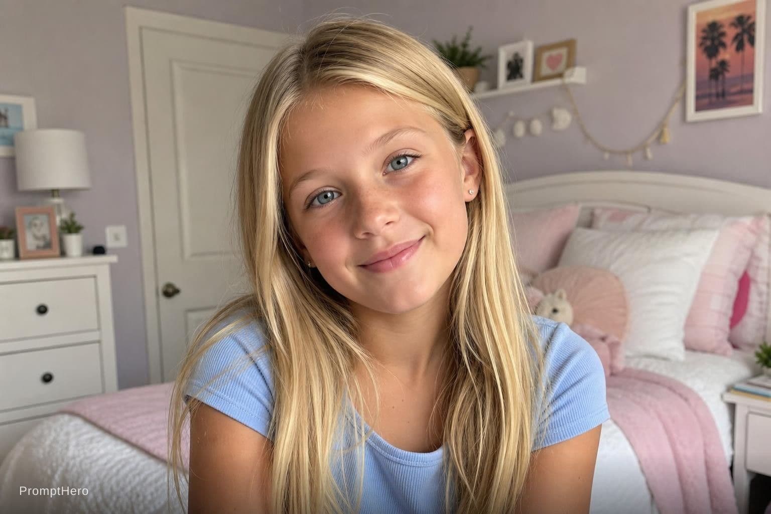 AI generated: Blonde girl 10 years