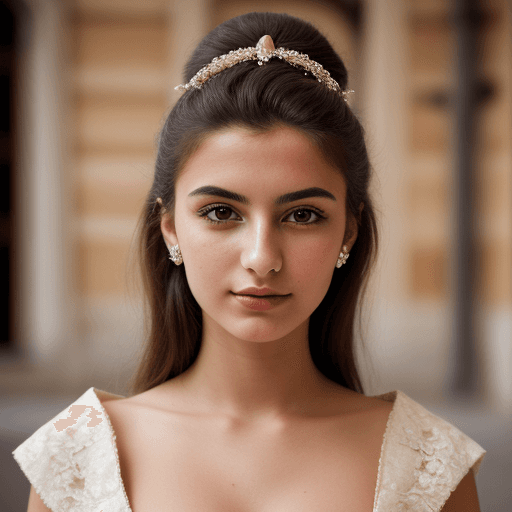 AI generated: detailed portrait of a beautiful, elegantly dressed Italian 20 year old woman