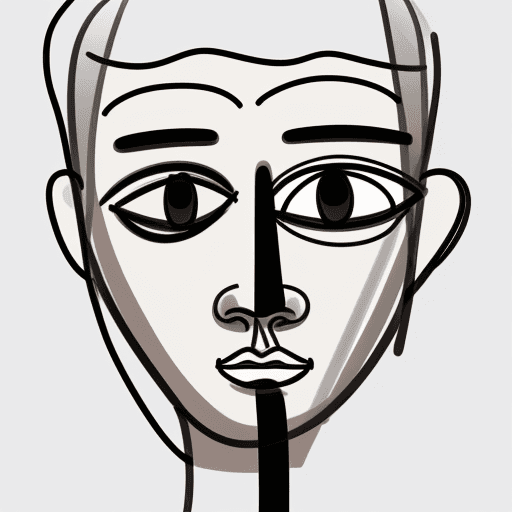AI generated: Line Drawn Faces, Abstract Art, Picasso Doodle Art Style Top Artistic, Minimalist design