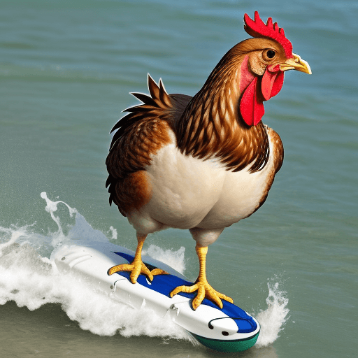 AI generated: A chicken doing watersports