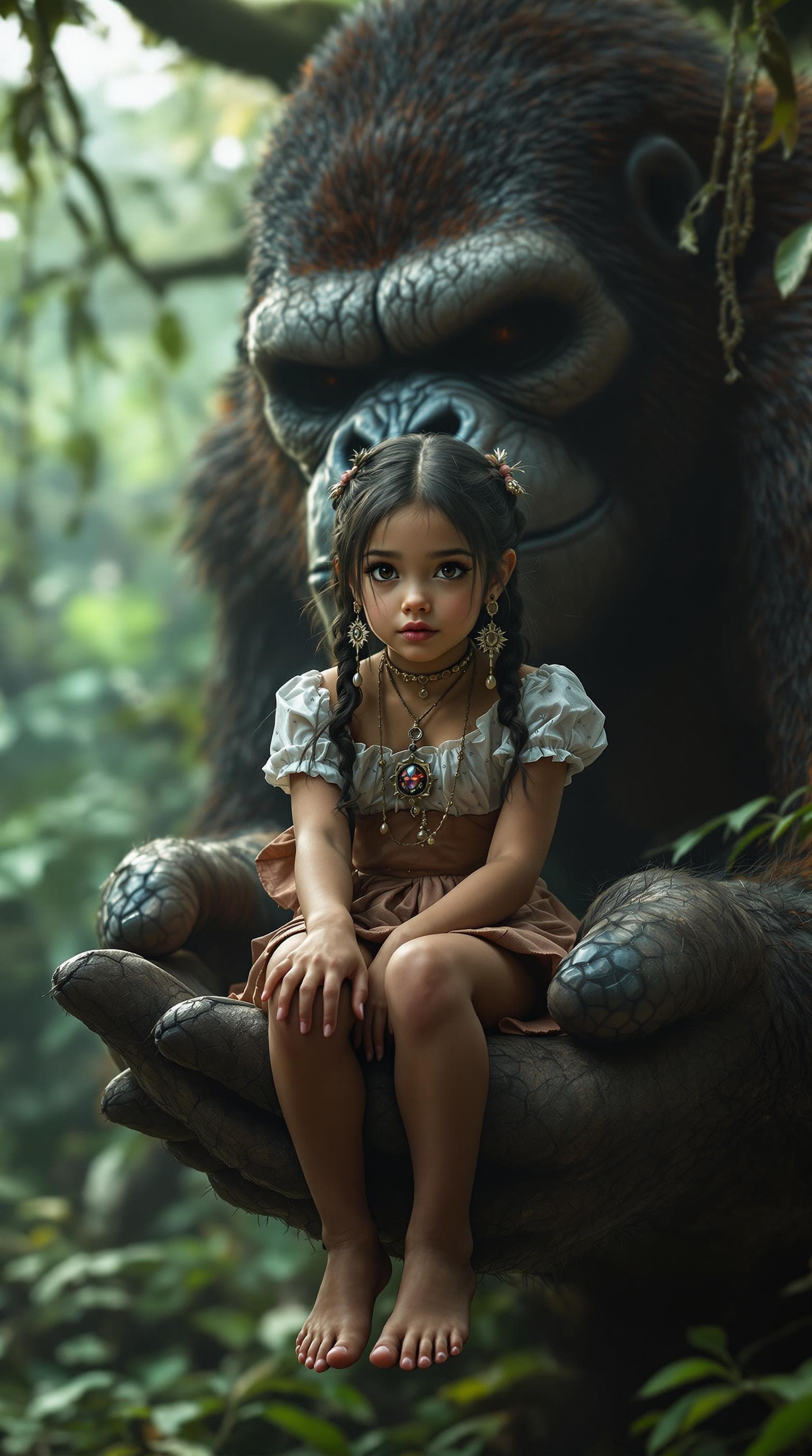 AI generated:  professional photo of a exceptionally beautiful girl in the world  (age 7), (seven year old) 1880's...