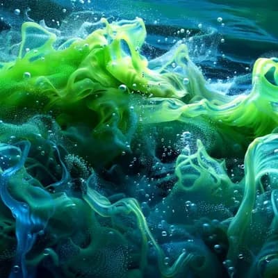 AI generated video: alles ist in bewegung unter wasser