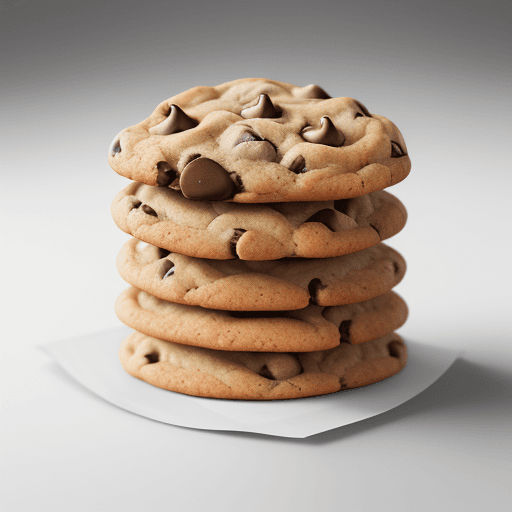 AI generated: Commercial photography of chocolate chip cookies, white lighting, studio light, 8k octane rendering,...