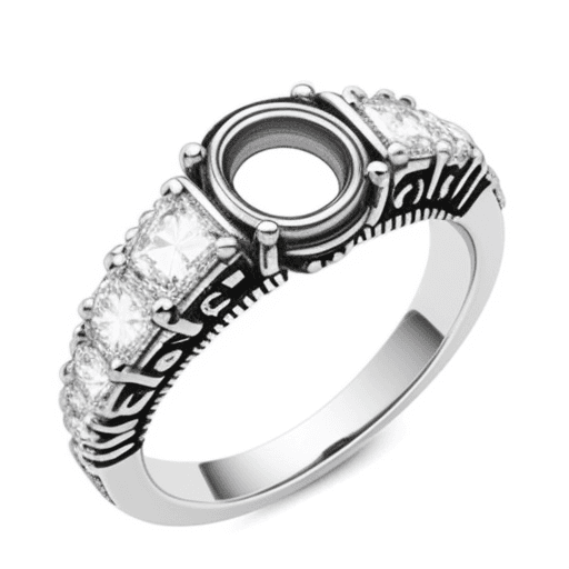AI generated: Provide a back side view of the ring for visual reference with a white background.