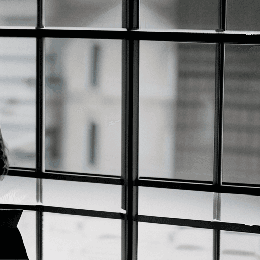 AI generated: minimalist workspace, focused designer woman at a white desk, high resolution photograph, used camer...