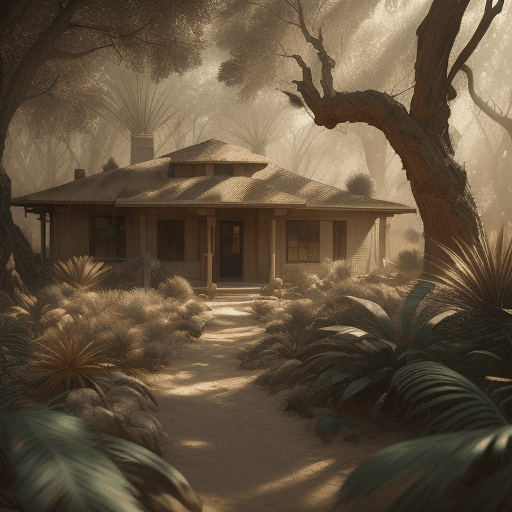 AI generated: Depict the desert rustle of leaves as a breeze stirs through the forest, creating a dynamic and live...