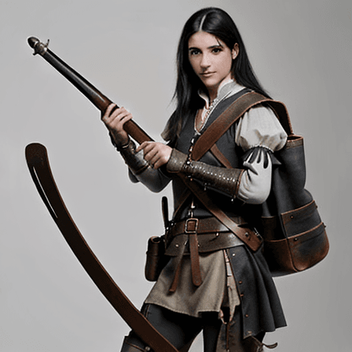 AI generated: Musket in hand, medieval, engineer, leather jerkin, renaissance, dirty looking, Pouch over shulder, ...