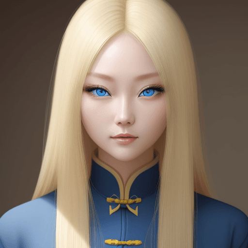 AI generated: woman chinese blonde blue eyes 