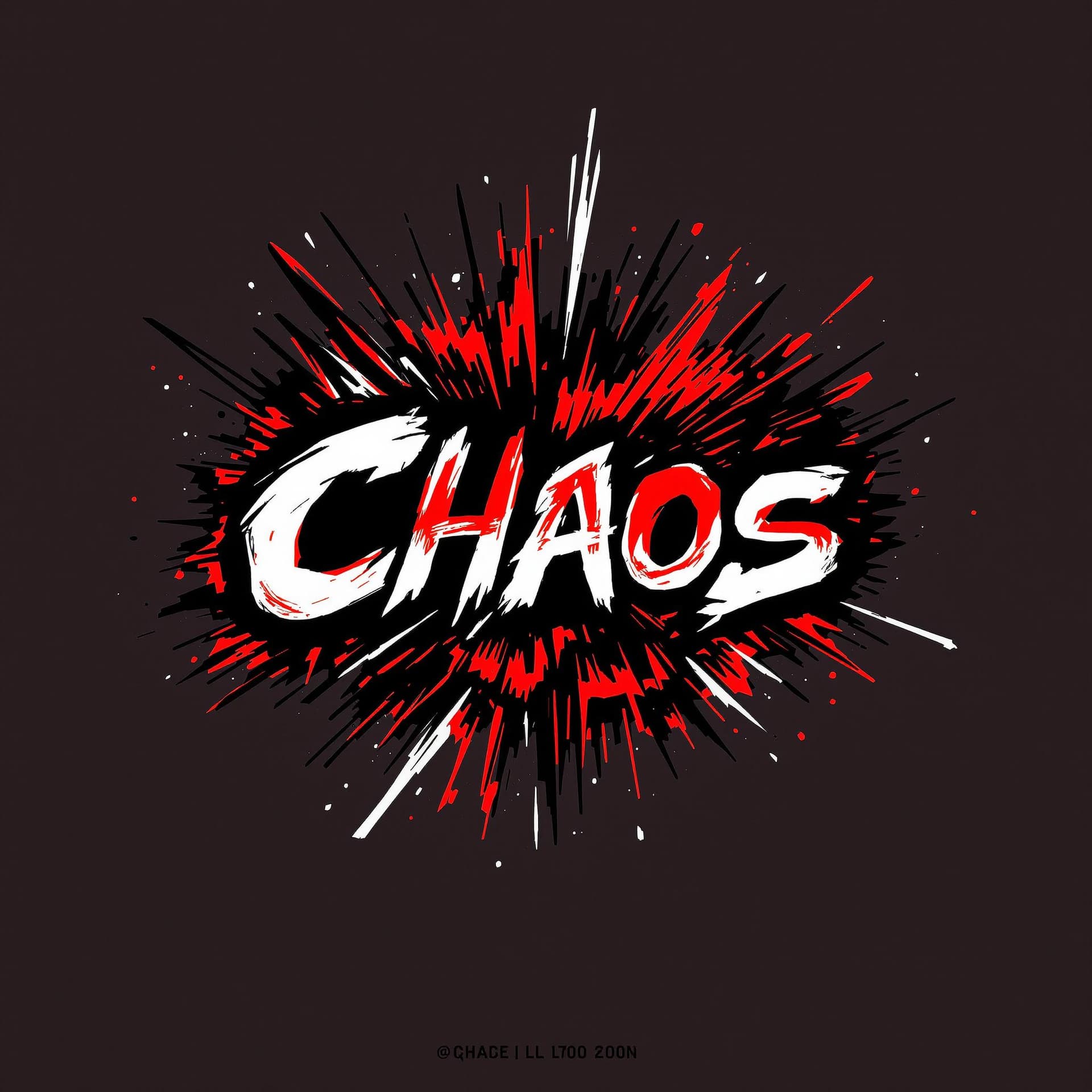 AI generated: A logo for the word "Chaos," with chaotic and dynamic elements, abstract design, featuring bold and ...