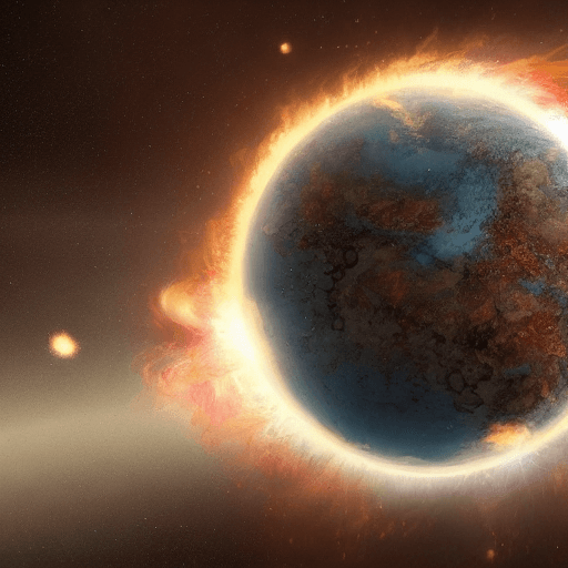 AI generated: AN EXPLODING PLANET
