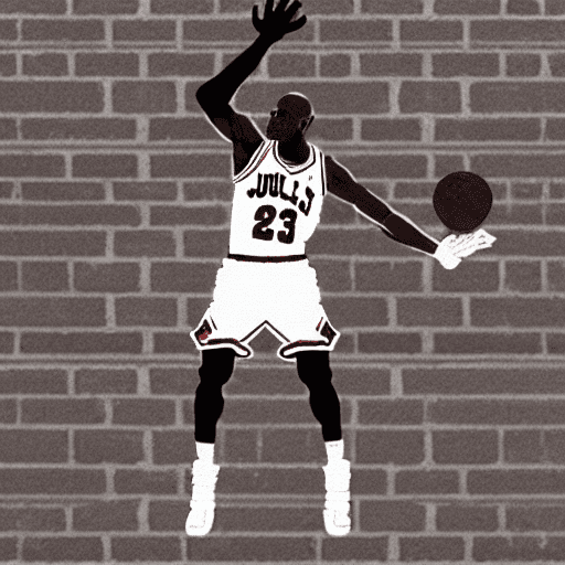 AI generated: michael jordan jump large pixel