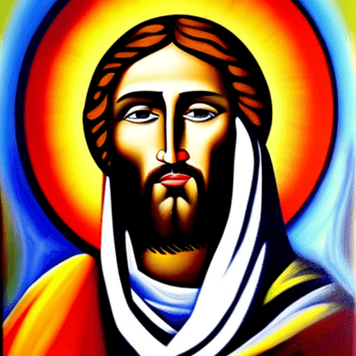 AI generated: Portrait de jésus style peinture expressionnisme
