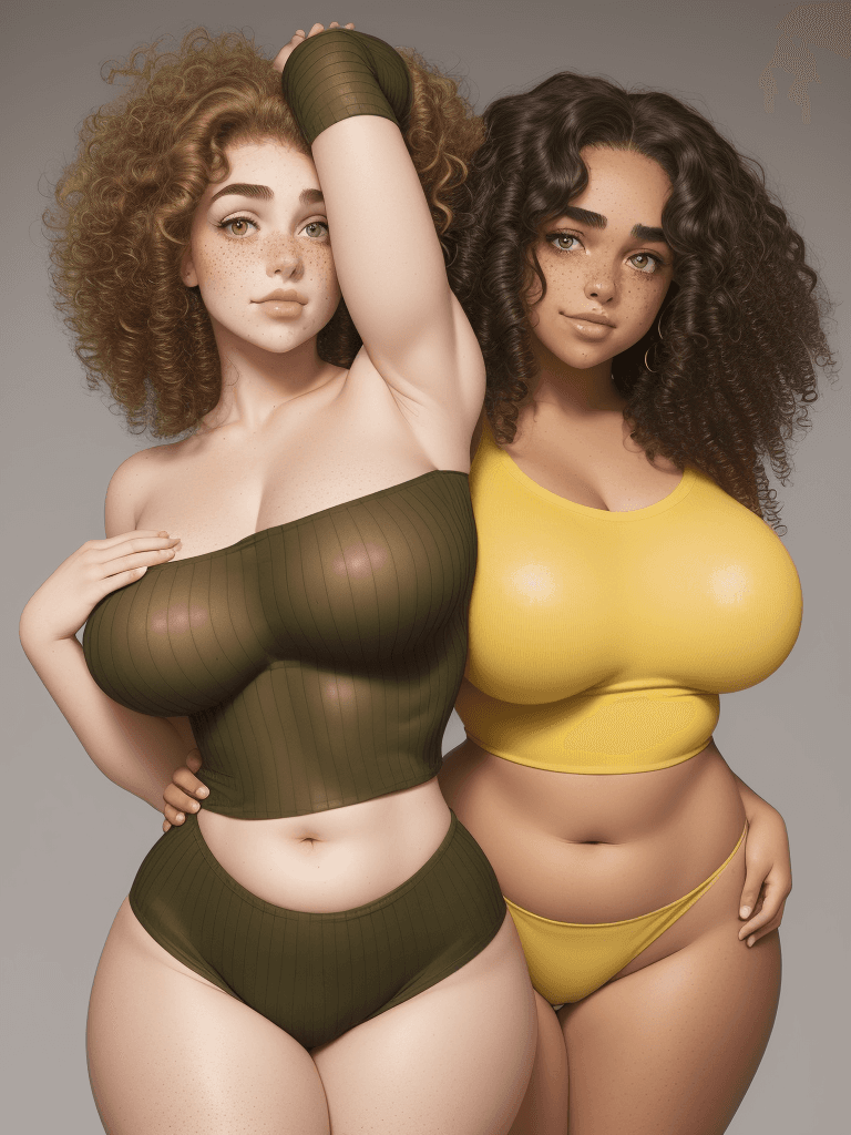 AI generated: 1girl, ((Codi Vore)), beautiful charismatic girl, ((standing, arms behind head)). thick eyebrows, da...