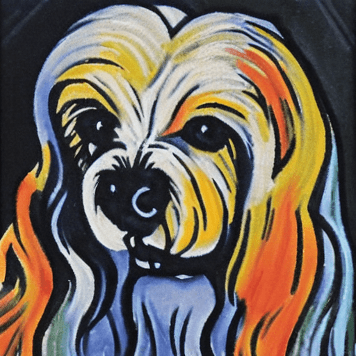 AI generated: maltese dog, Picasso