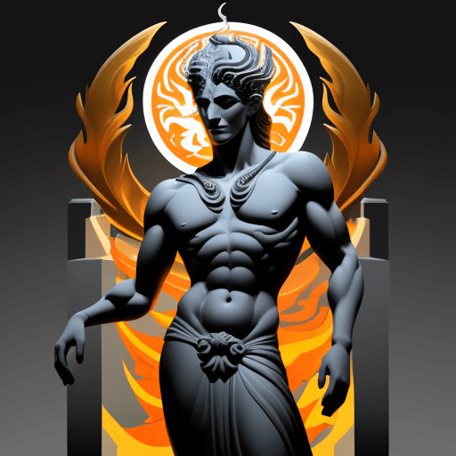 AI generated: vector art, flat design, ultra high details, Sculpture, marble , hades, god of dead, Greek mythology...