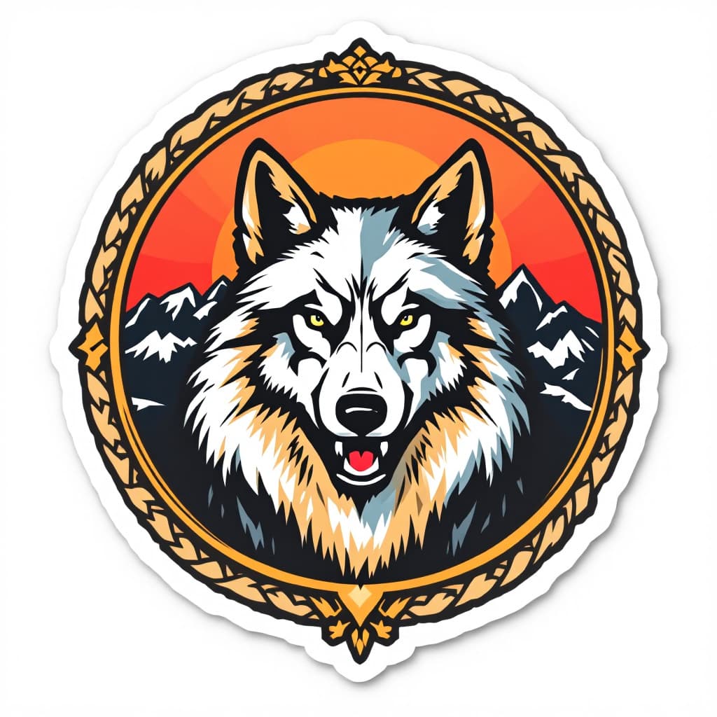 AI generated: a image of a sticker of a medal using as theme the "Col de la Bonette" without Hintergrund and with ...