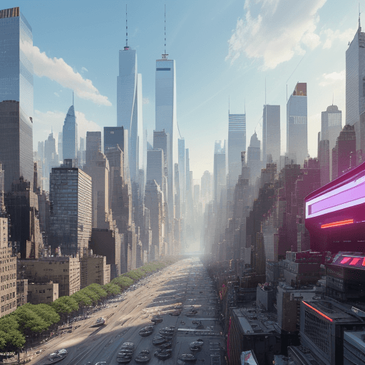 AI generated: /imagine prompt: An ultra-high-definition image themed around robots or AI, set in New York City on ...