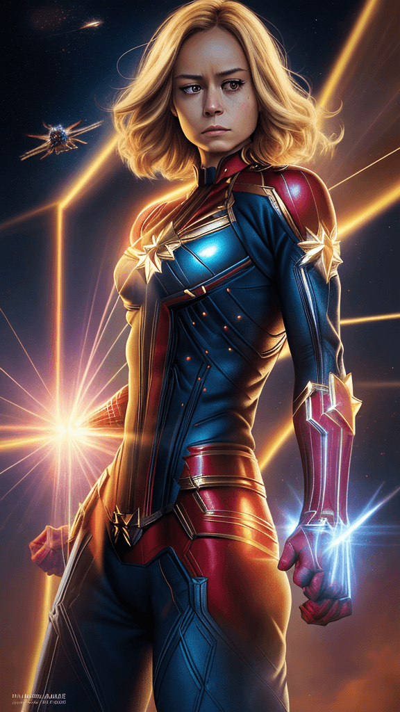 AI generated: (16k, best quality, master:1.2) HDR, Marvel Entertainment Art by, Captain Marvel (AKA Carol Danvers,...