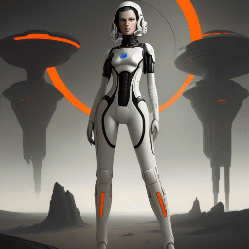AI generated: scifi artwork by roblunda mccallum, in the style of blink-and-you-miss-it detail, full body, dark wh...