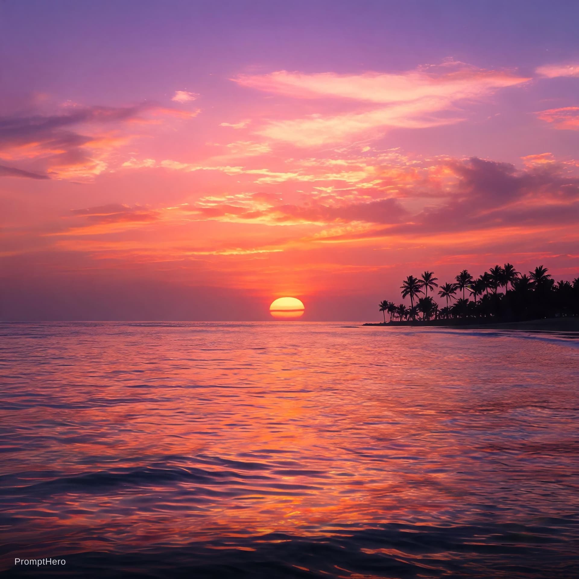 AI generated: Sunset view in background 