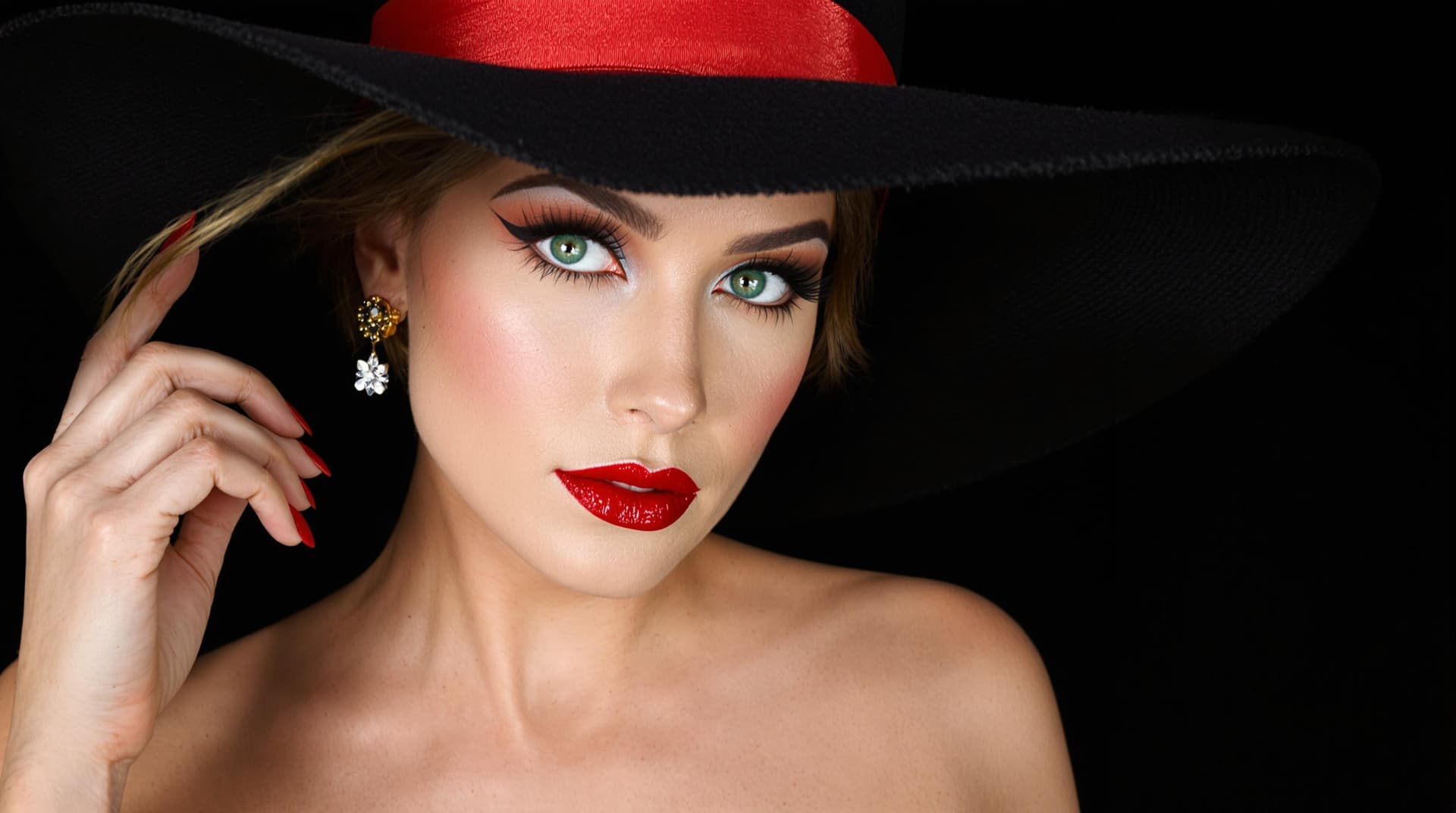 AI generated: "Image is a high-resolution portrait photograph featuring a woman with a striking appearance. She ha...
