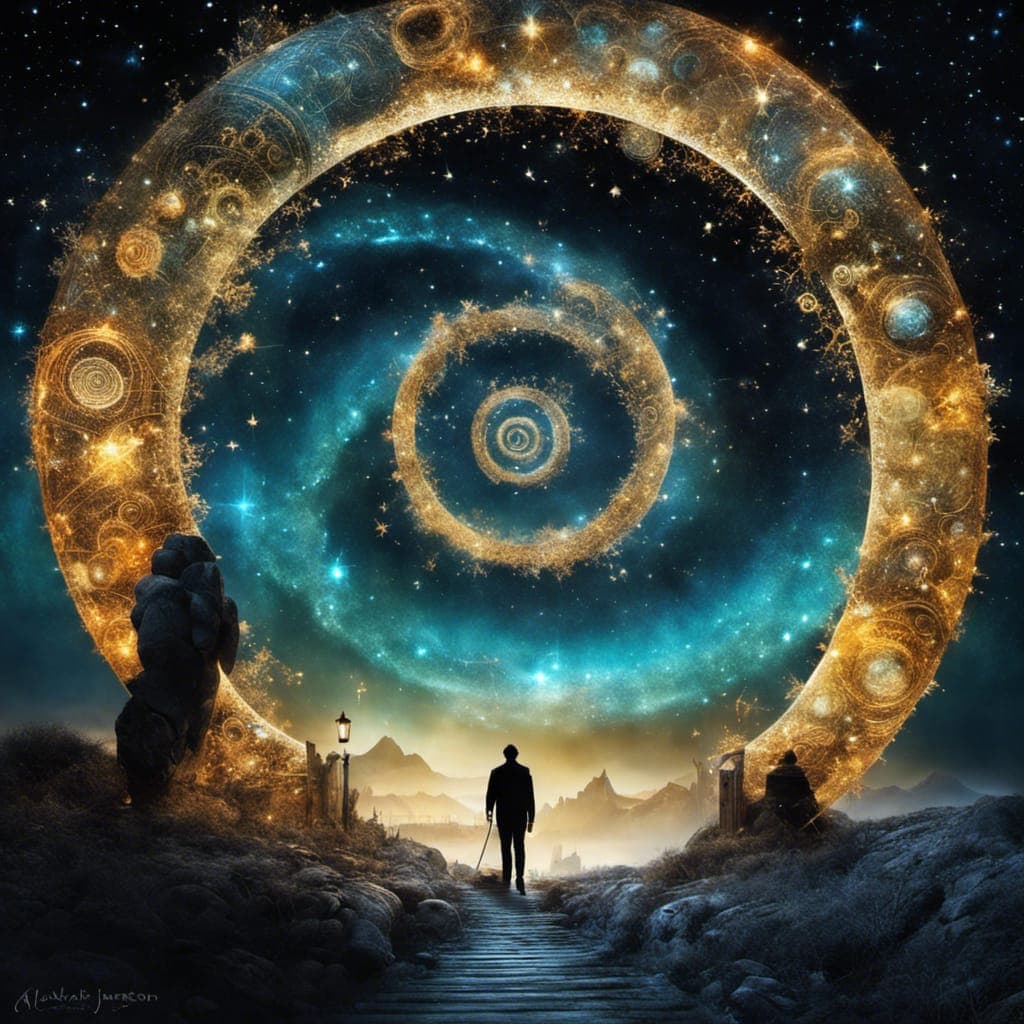AI generated: By Alexander Jansson || Amazing breathtaking surrealism, optical illusion surreal image of an intric...