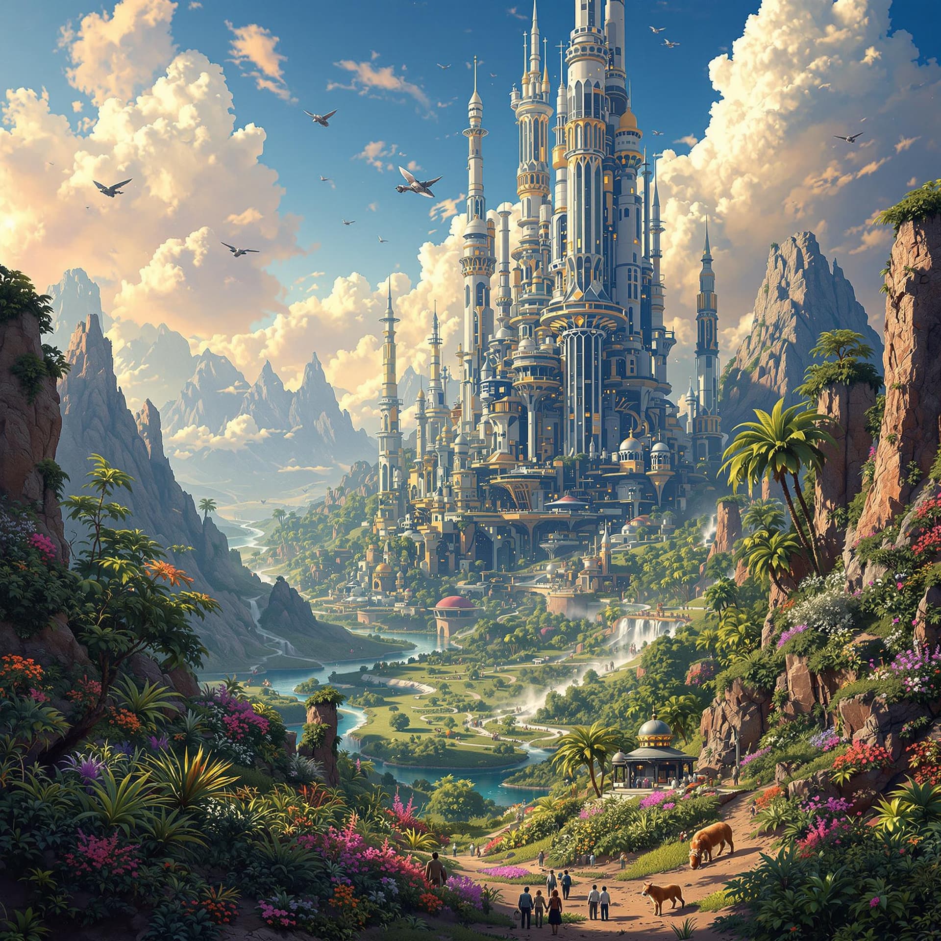 AI generated: World War III has concluded, and it is the dawn of a new civilization. Beautiful wonderlands, mounta...