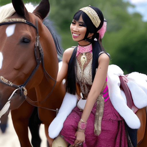 AI generated: Ladyboy on horse