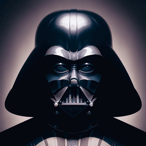 AI generated: close up portrait Photography, of a Darth Vader king of the universe, an attractive, 80 degree view,...