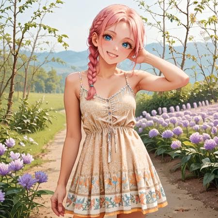 Short sleeveless boho dress - Image 1