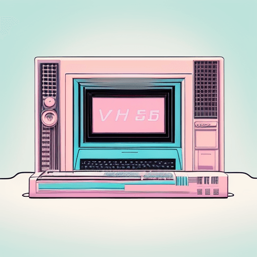 AI generated: A vintage illustration of a retro computer, vaporwave aesthetic, in the style of Jim Steranko, light...