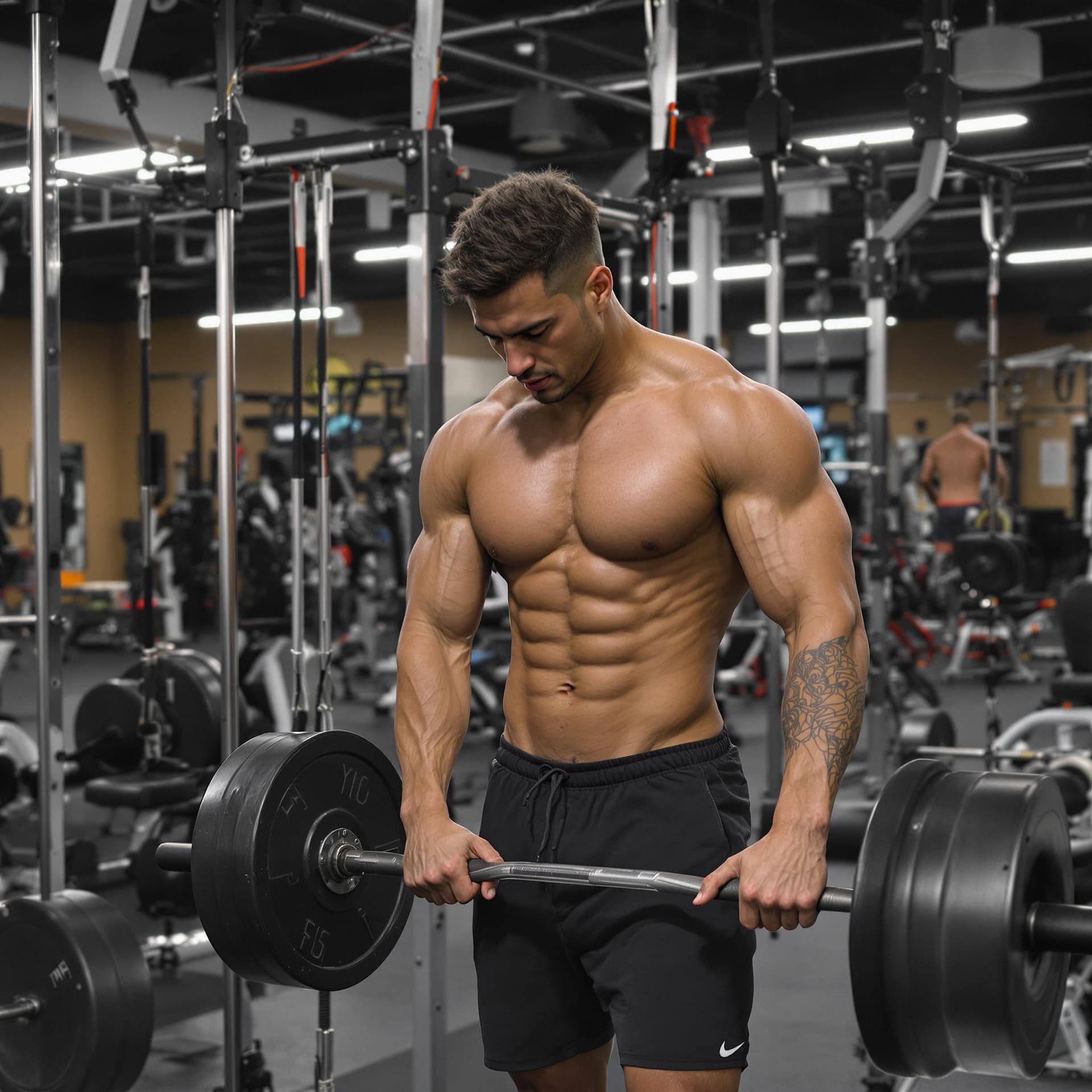 AI generated: a man at the gym working out