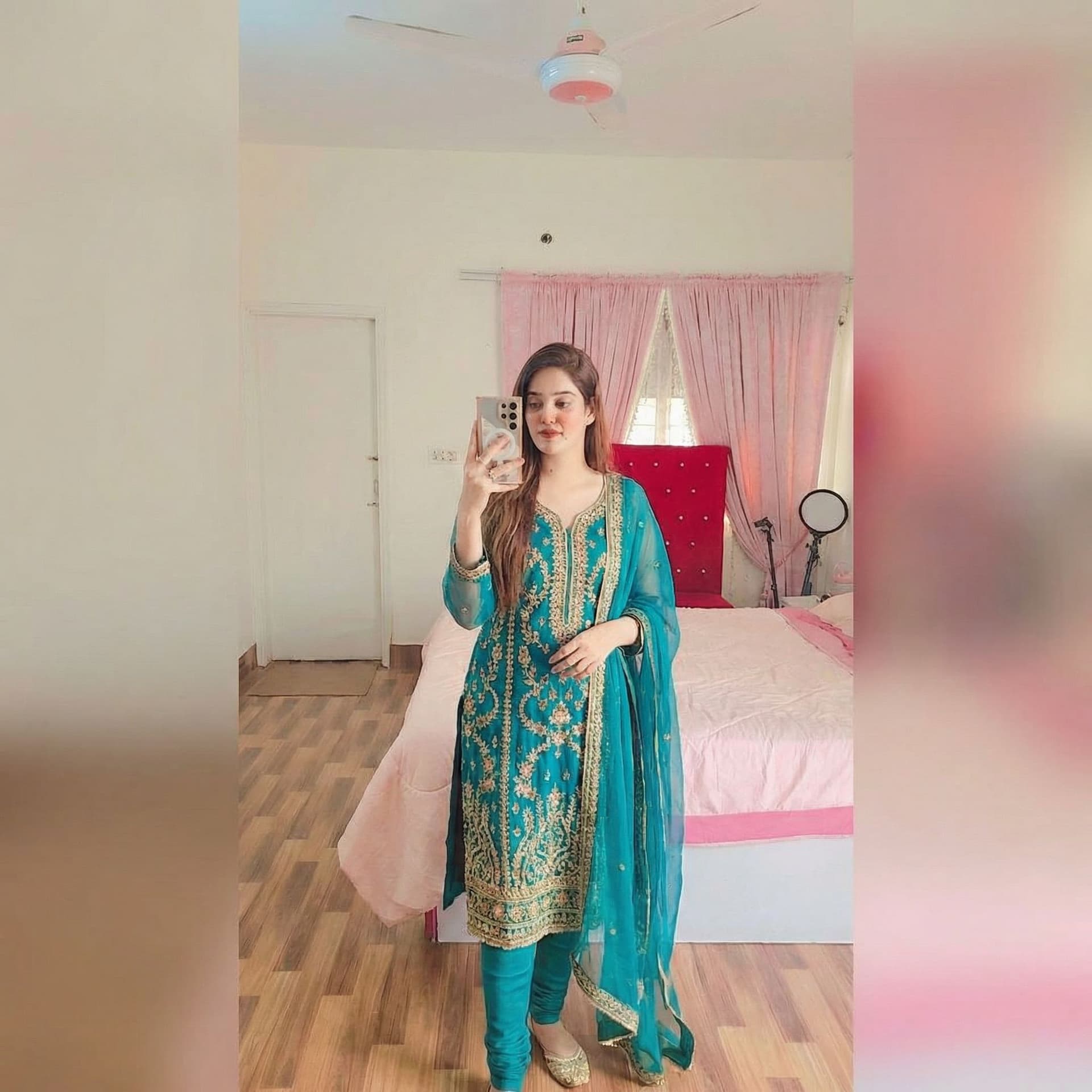AI generated: Wearing desi style dress hot deep neck 
