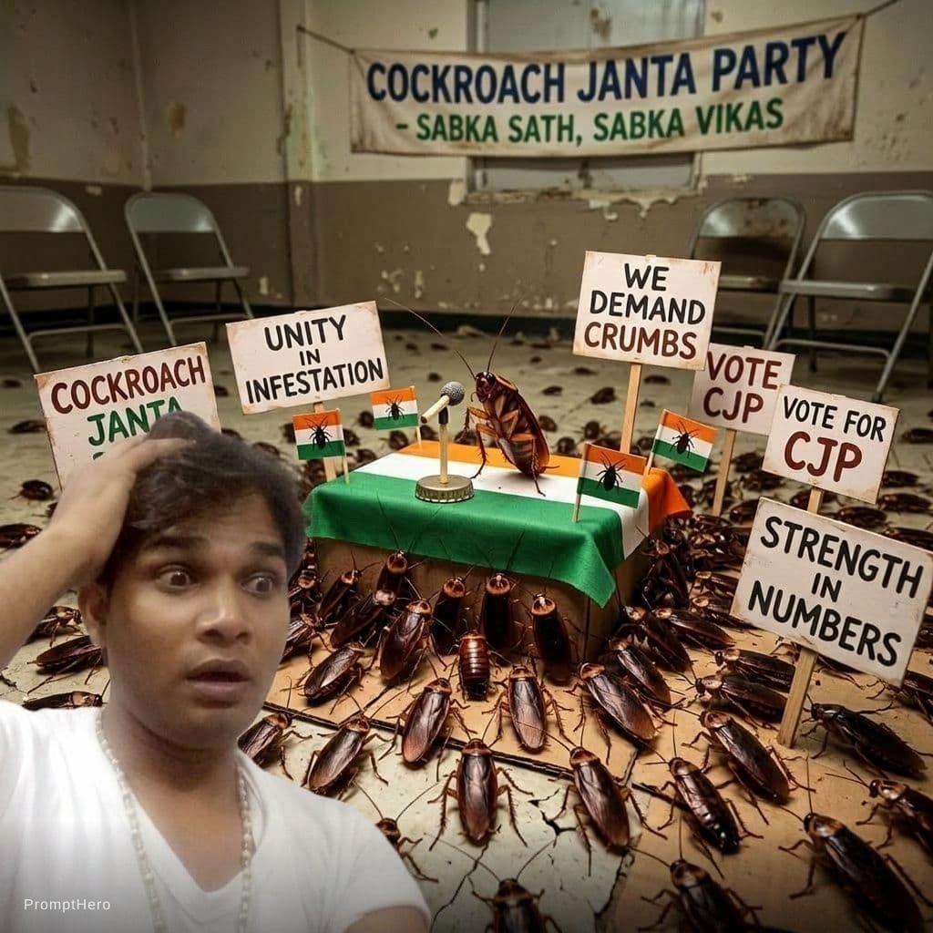 AI generated: Cockroach janta party 