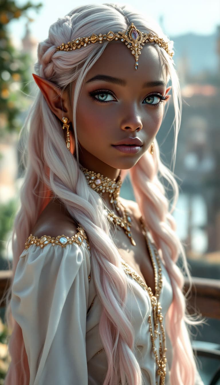AI generated: a professional photo of a exceptionally of the most beautiful blood elf princess girl in the world, ...