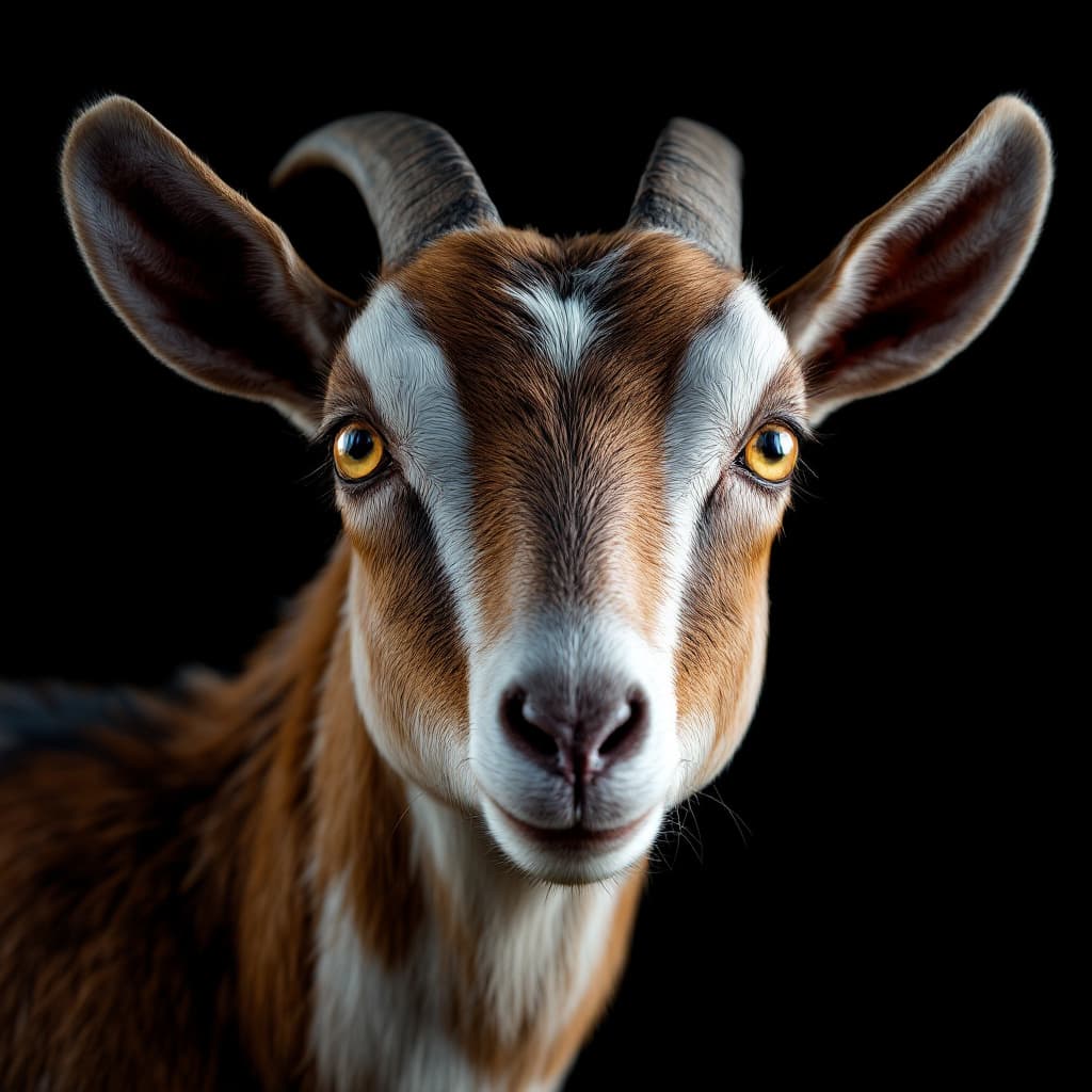 AI generated: create a high-resolution image of goat and detail the animal's characteristics in order to generate ...