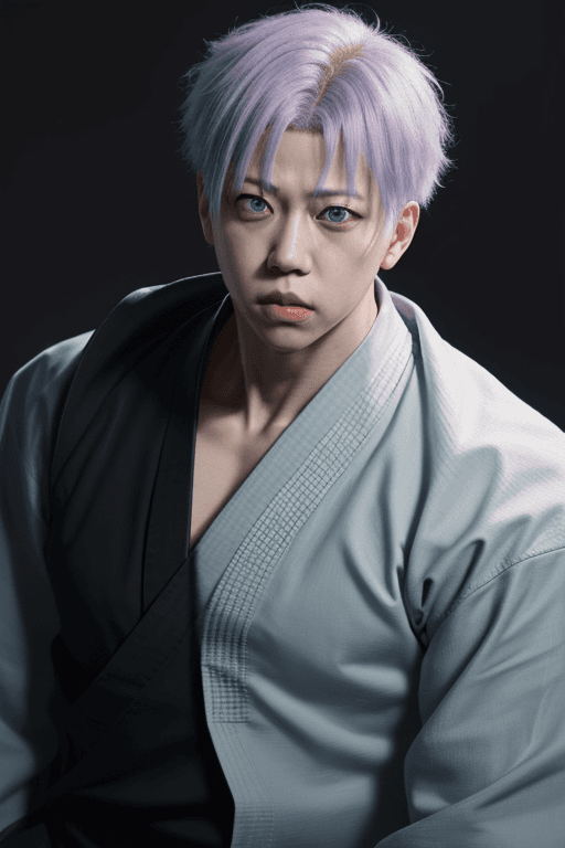 AI generated: Mix between Eyes goju satoru and 
Face chousou from Jujutsu Kaisen